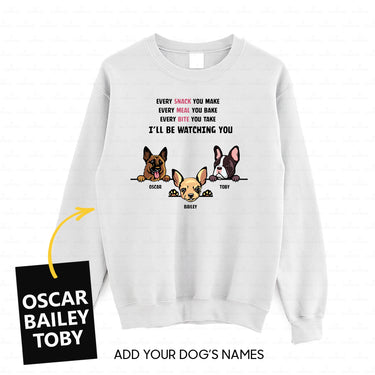 Personalized Dog Gift Idea - 3 Dog Every Snack You Make 1 For Dog Lovers - Standard Crew Neck Sweatshirt